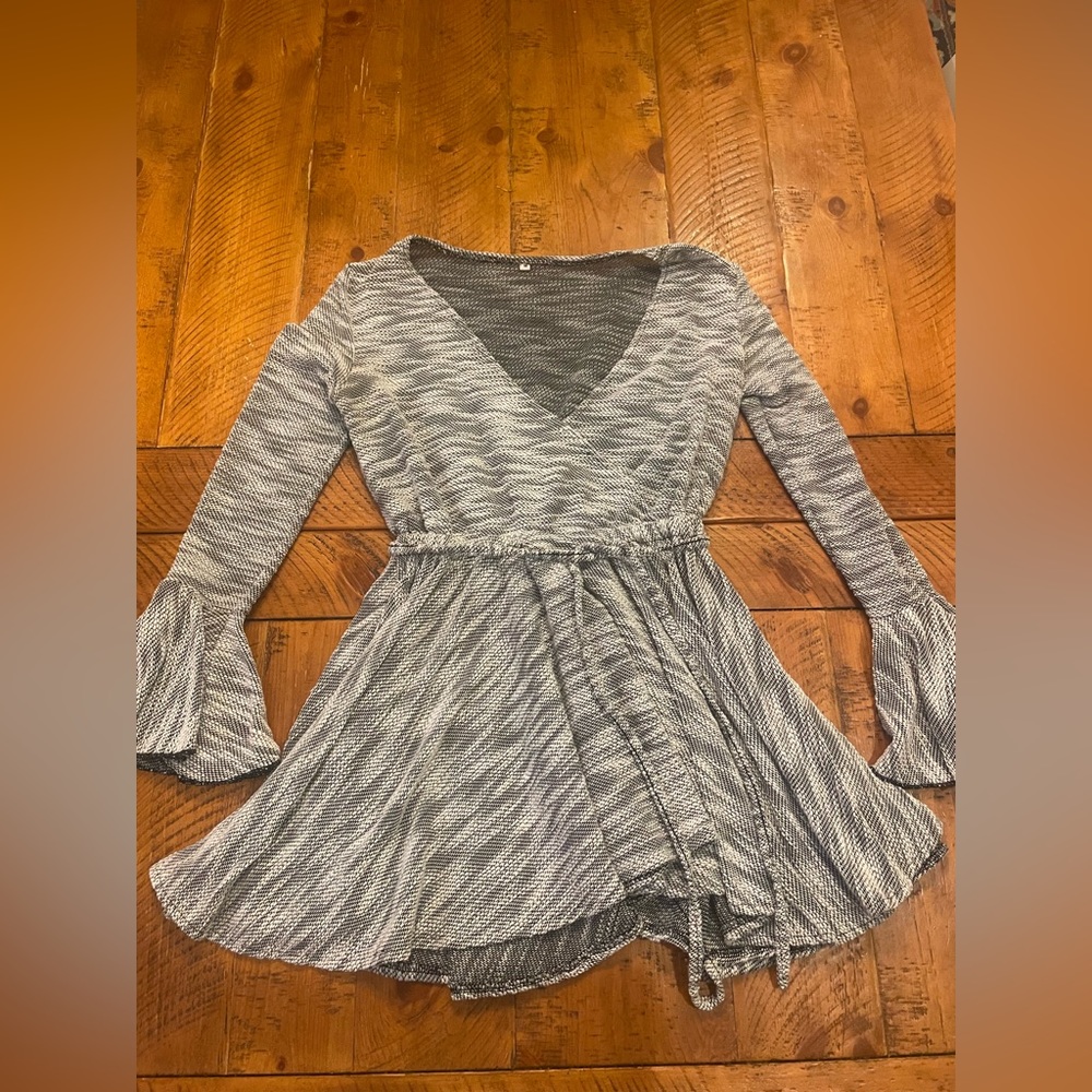 Bell-Sleeved Sweater Dress